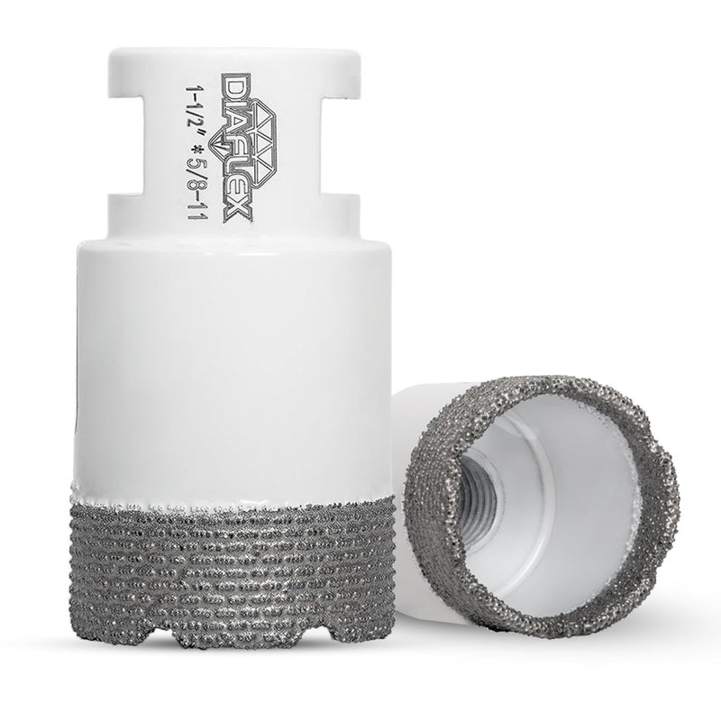 DIAFLEX Premium Brazed Core Bit – 1-1/2" Diamond Hole Saw for Porcelain, Ceramic, Stone, Dekton – 5/8"-11 Thread – Fast Clean Cuts – Vacuum Brazed – Wet or Dry Use - Image 1